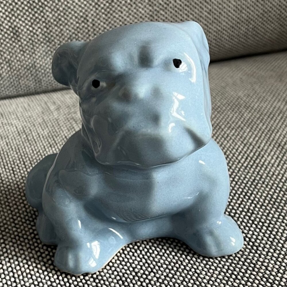 Vintage Small Morton Pottery Mid-Century Bulldog Planter Short Squat and Fun